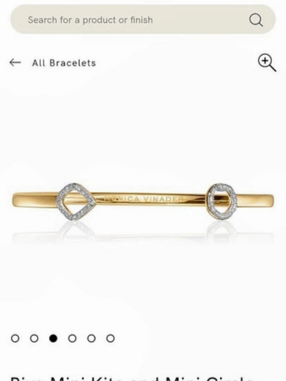 MONICA VINADER Riva Mini Kite and Mini Circle Diamond Cuff Gold Diamond Cuff